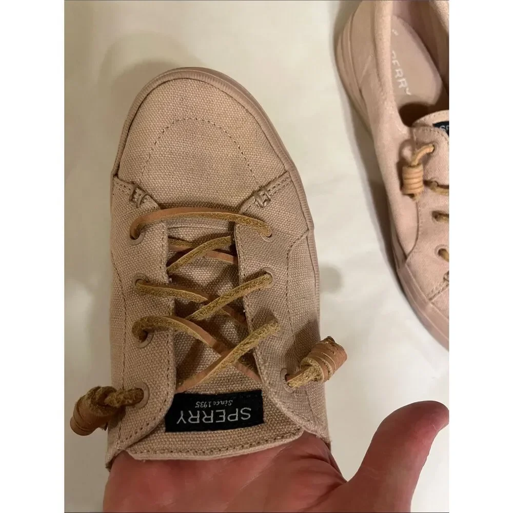 Sperry Women’s Canvas Slip-On Sneakers in Blush Pink